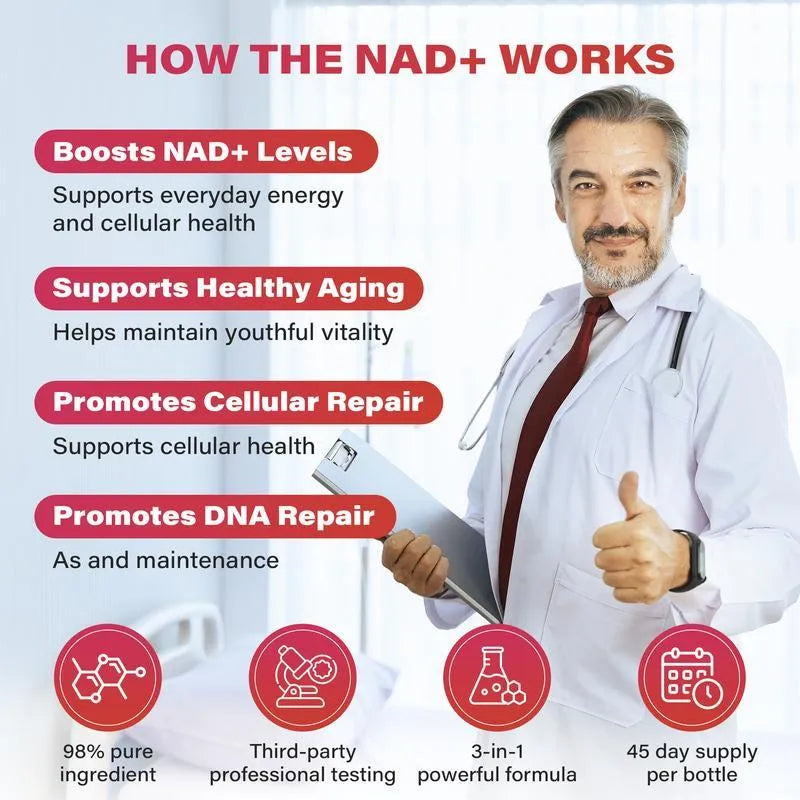 ZOOONE NR1000 - NAD+ Berry Flavor Drink for Skin Aging Support, Energy, and Focus