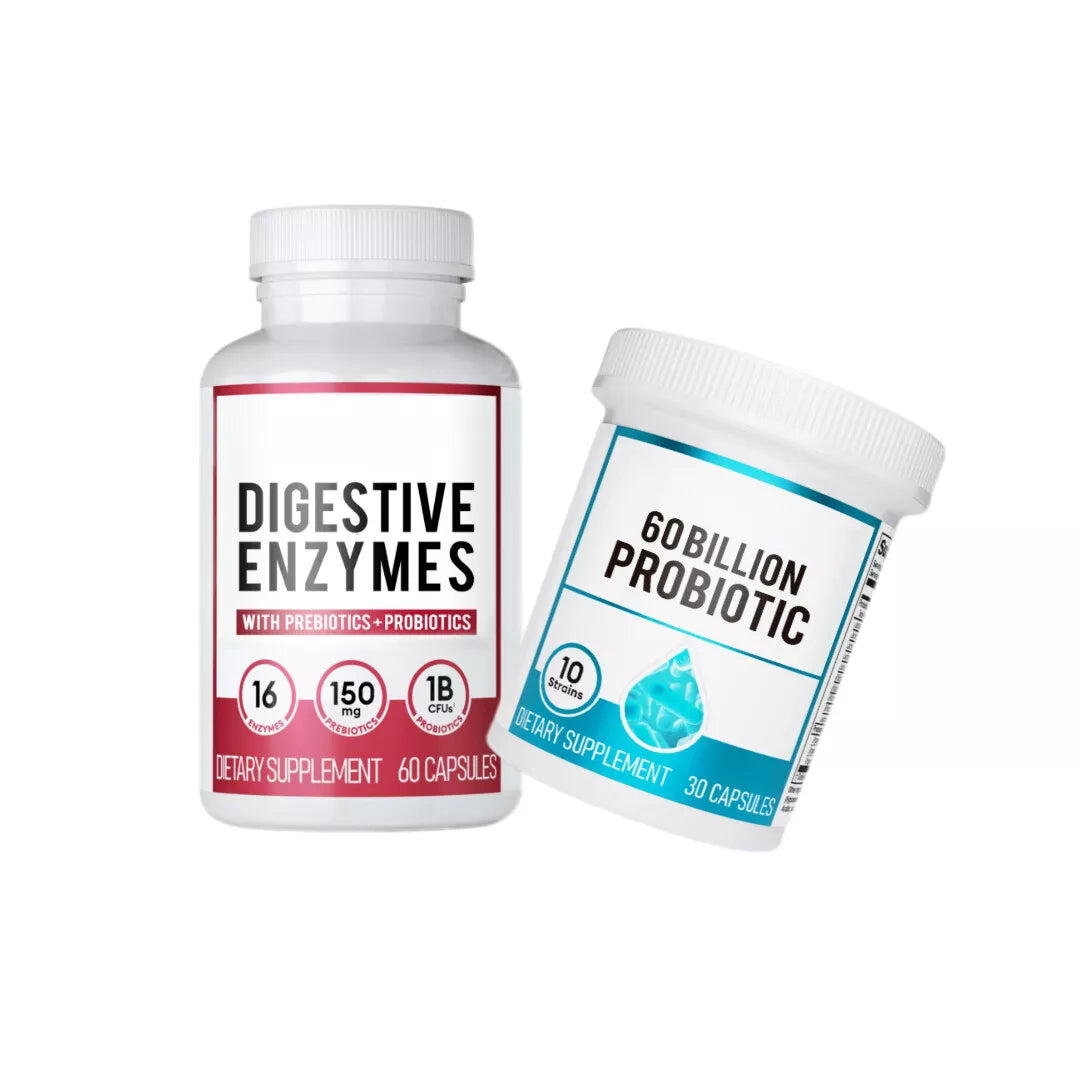 Hack Your Tummy Bundle - DIGESTIVE ENZYMES 60CT + 60B PROBIOTIC 30CT